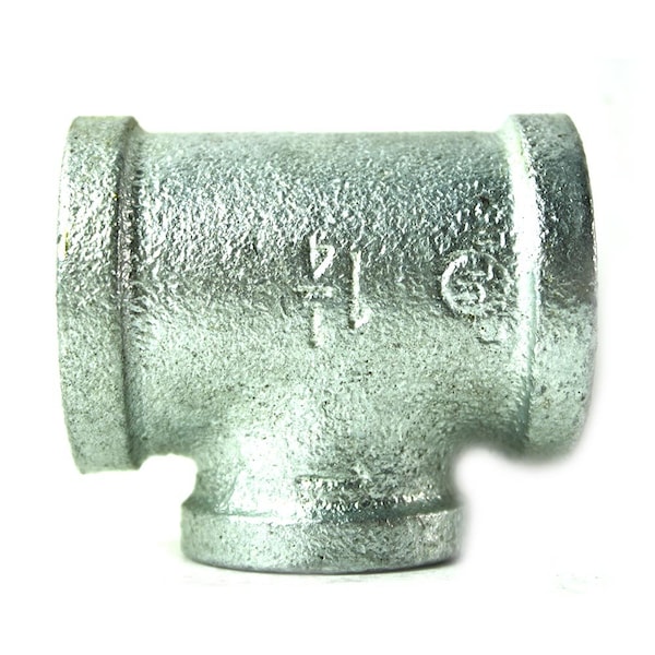 Thrifco Plumbing 1-1/4 Inch x 1-1/4 Inch x 1 Inch Galvanized Steel Reducer Tee 5217081 - main
